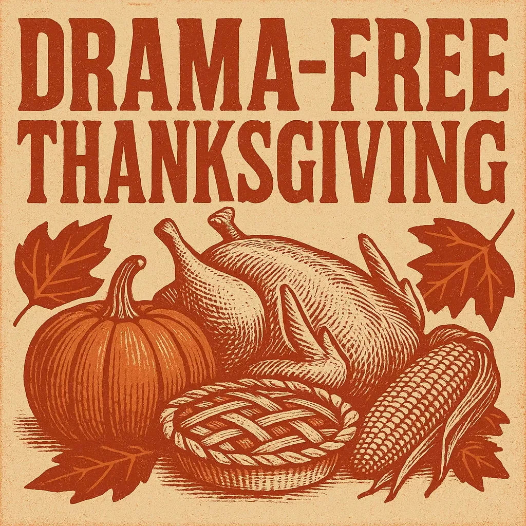 Drama-Free Thanksgiving | Printable Checklist & Strategies for Avoiding Drama at Thanksgiving | Calm Holiday Conversation Guide