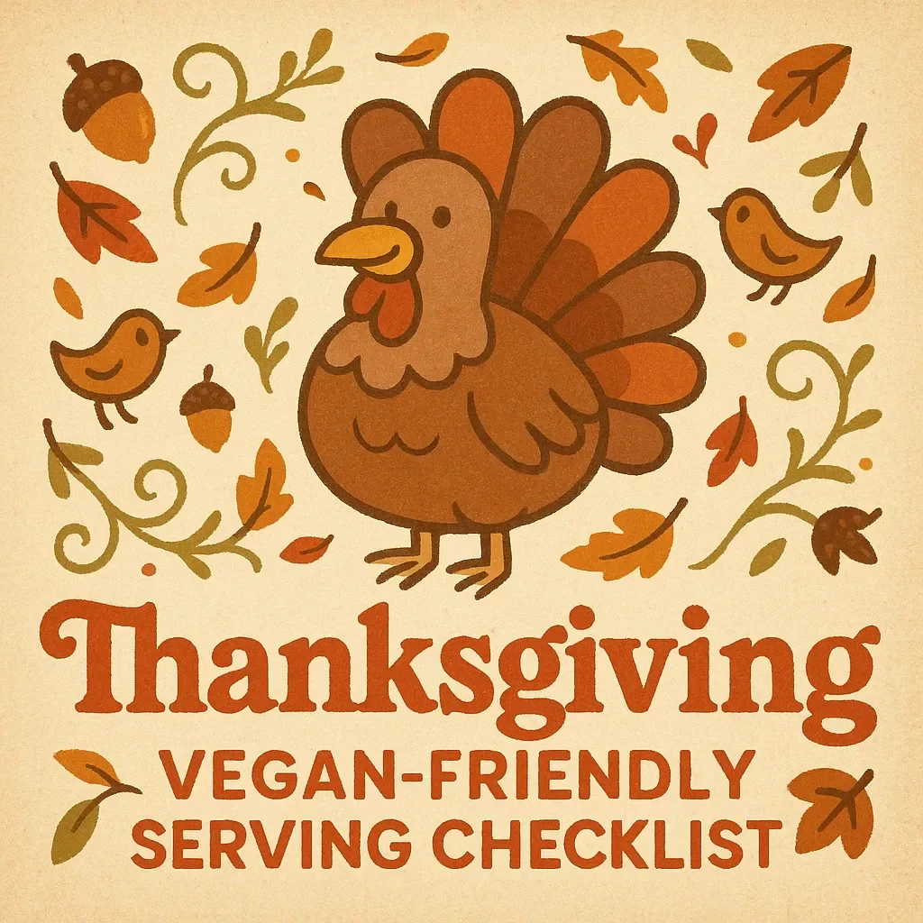 Thanksgiving Vegan-Friendly Serving Checklist | What to Serve If Someone Is Vegan on Thanksgiving | Digital Download Guide for Plant-Based Holiday Menus
