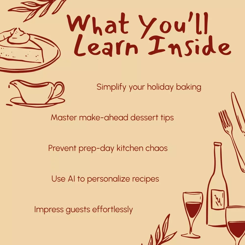 Sweet Ahead: Your Stress-Free Guide to Prepping Thanksgiving Desserts | Make-Ahead Dessert Guide | How to Prep Thanksgiving Dessert in Advance | Holiday Baking Planner eBook