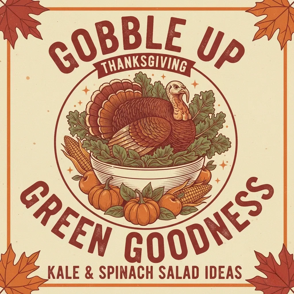Gobble Up Green Goodness: Thanksgiving Kale & Spinach Salad Ideas Checklist | Healthy Holiday Salad Recipes | Printable Thanksgiving Side Dish Guide | Festive Green Salad Inspiration | Instant Digital Download