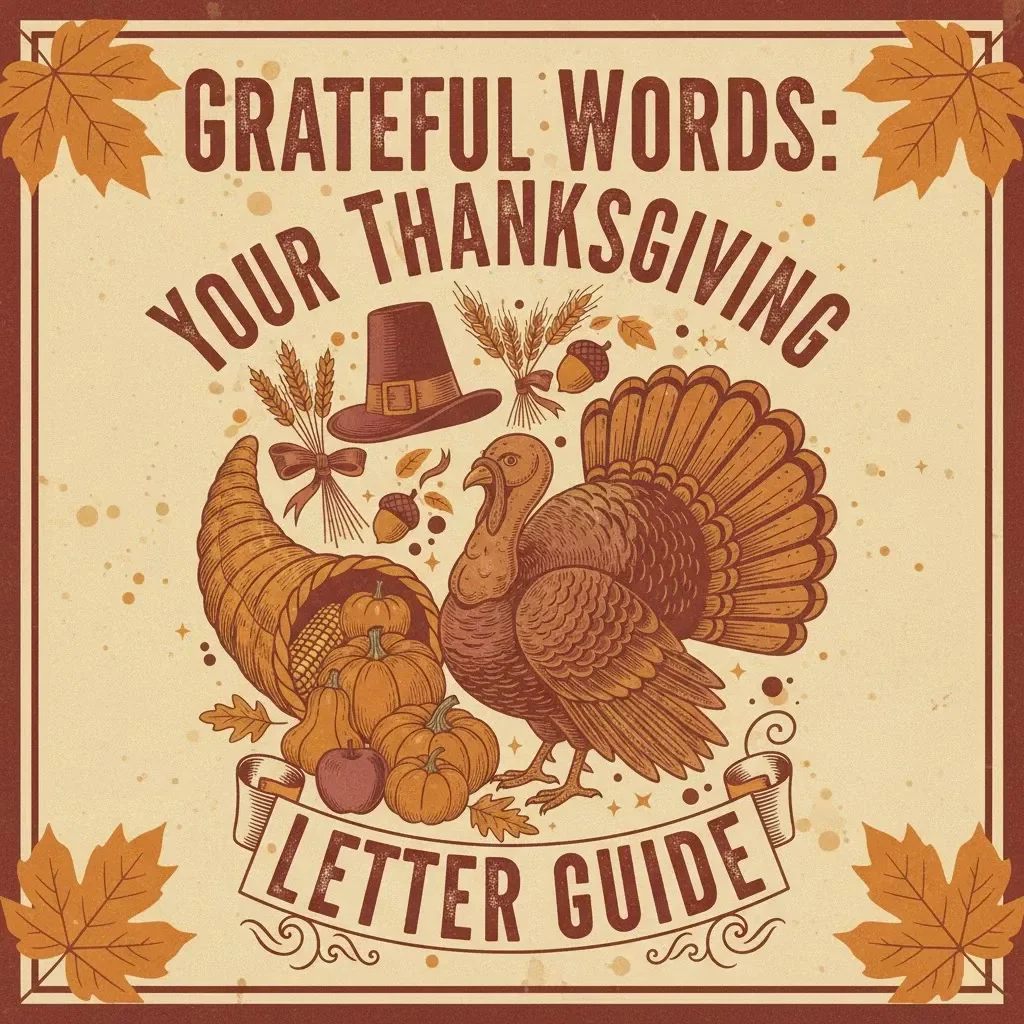Grateful Words: Your Thanksgiving Letter Guide | How to Write a Letter of Thanks to Someone at Thanksgiving | Digital Gratitude Writing eBook & Printable Guide
