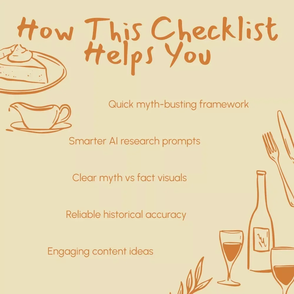 How To Get AI To Compare Thanksgiving Myths Vs Facts | Printable AI Checklist | Digital Download Research Guide for History & Education Projects | How to Get AI to Compare Thanksgiving Myths Vs Facts Step-by-Step Tutorial