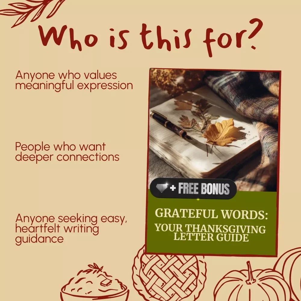 Grateful Words: Your Thanksgiving Letter Guide | How to Write a Letter of Thanks to Someone at Thanksgiving | Digital Gratitude Writing eBook & Printable Guide