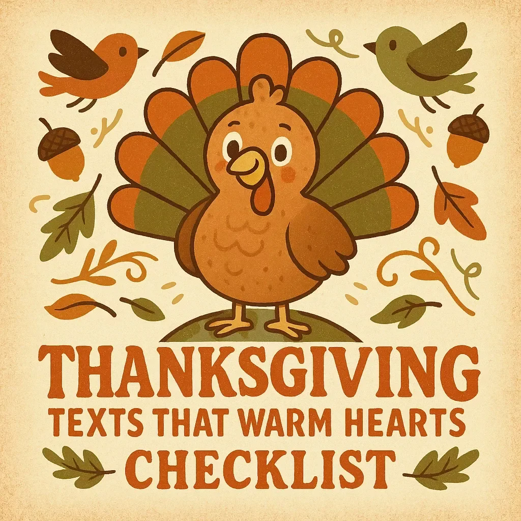 Thanksgiving Texts That Warm Hearts Checklist | What to Text Friends on Thanksgiving to Show Gratitude | Digital Download PDF