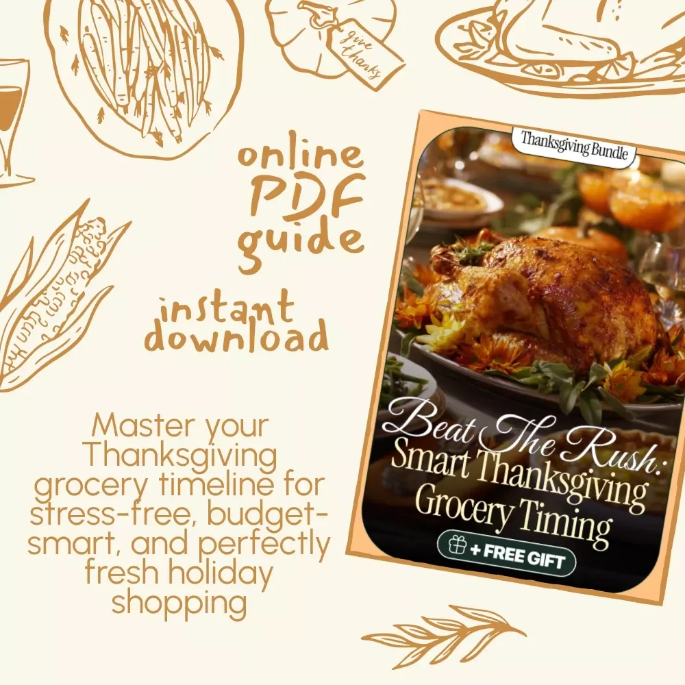 Beat the Rush: Smart Thanksgiving Grocery Timing | Holiday Meal Planning Guide | Stress-Free Thanksgiving Checklist | Thanksgiving Shopping Timeline eBook | Digital Download for Organized Hosts