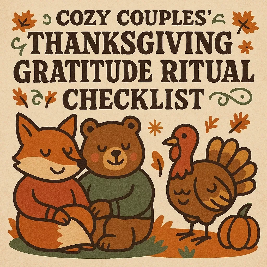 Cozy Couples’ Thanksgiving Gratitude Ritual Checklist | Printable Guide for How to Create a Thanksgiving Gratitude Ritual for Couples | Digital Download for Meaningful Connection