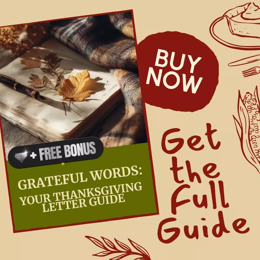 Grateful Words: Your Thanksgiving Letter Guide | How to Write a Letter of Thanks to Someone at Thanksgiving | Digital Gratitude Writing eBook & Printable Guide