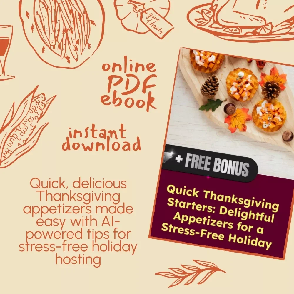 Quick Thanksgiving Starters: Delightful Appetizers for a Stress-Free Holiday | Instant Download eBook, Quick Holiday Recipes, AI-Powered Thanksgiving Guide