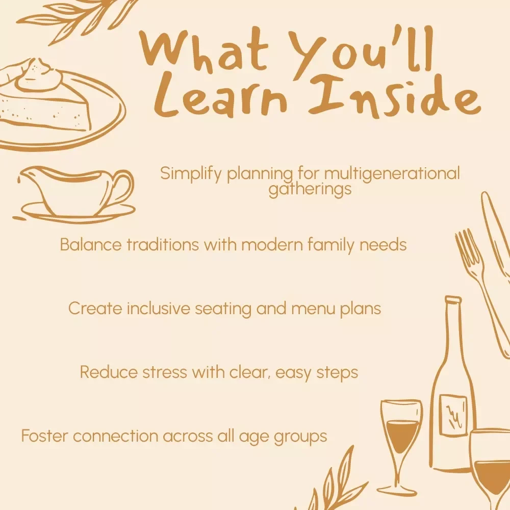 How to Plan Thanksgiving for Multigenerational Families | Printable Holiday Guide | Thanksgiving Hosting Tips | Family Gathering Planner | Digital Download