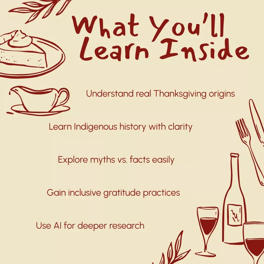 The Wampanoag and Thanksgiving: Guardians of the First Feast | Educational eBook on Native American History, Indigenous Culture, and Thanksgiving Origins | Digital Download for Teachers, Parents, and Students