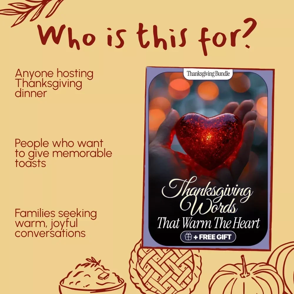 Thanksgiving Words That Warm the Heart Guide | What to Say at Thanksgiving When You’re Hosting | Digital Download