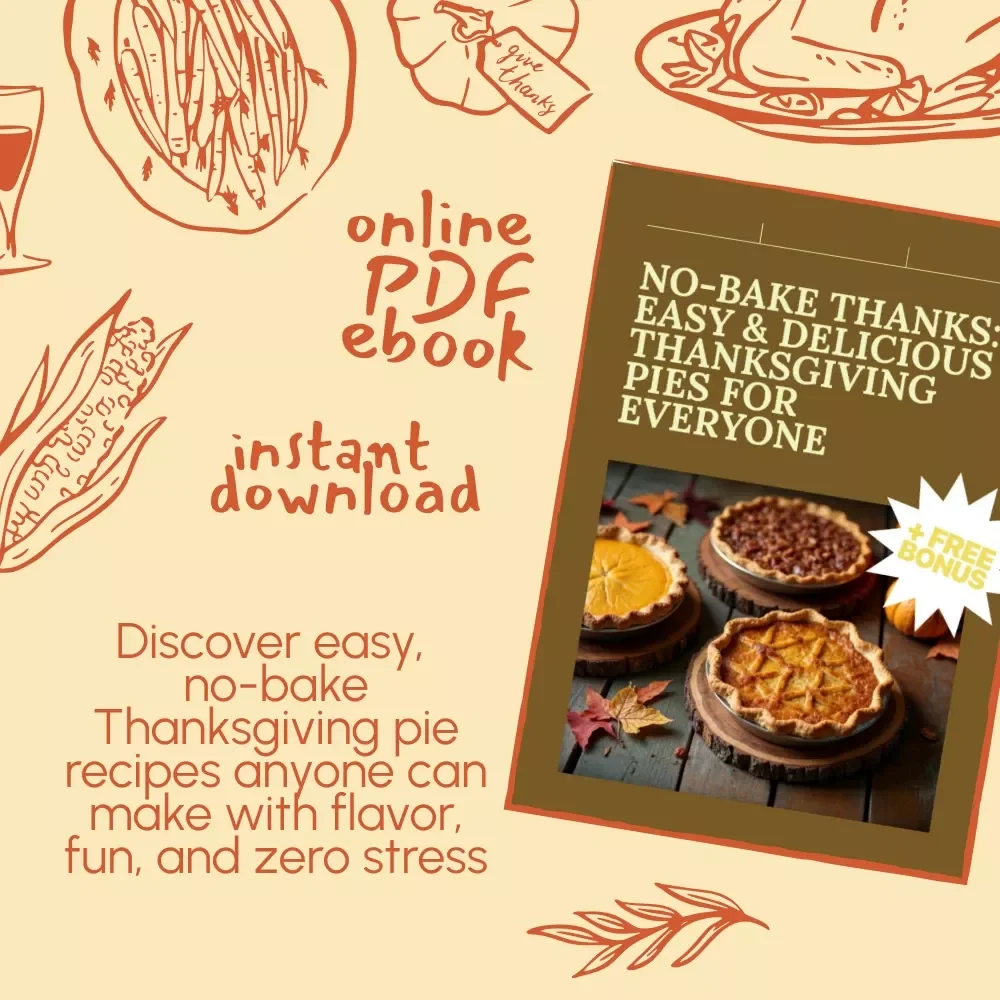 No-Bake Thanks: Easy & Delicious Thanksgiving Pies for Everyone | No-Bake Thanksgiving Pies eBook | Instant Digital Download Dessert Guide