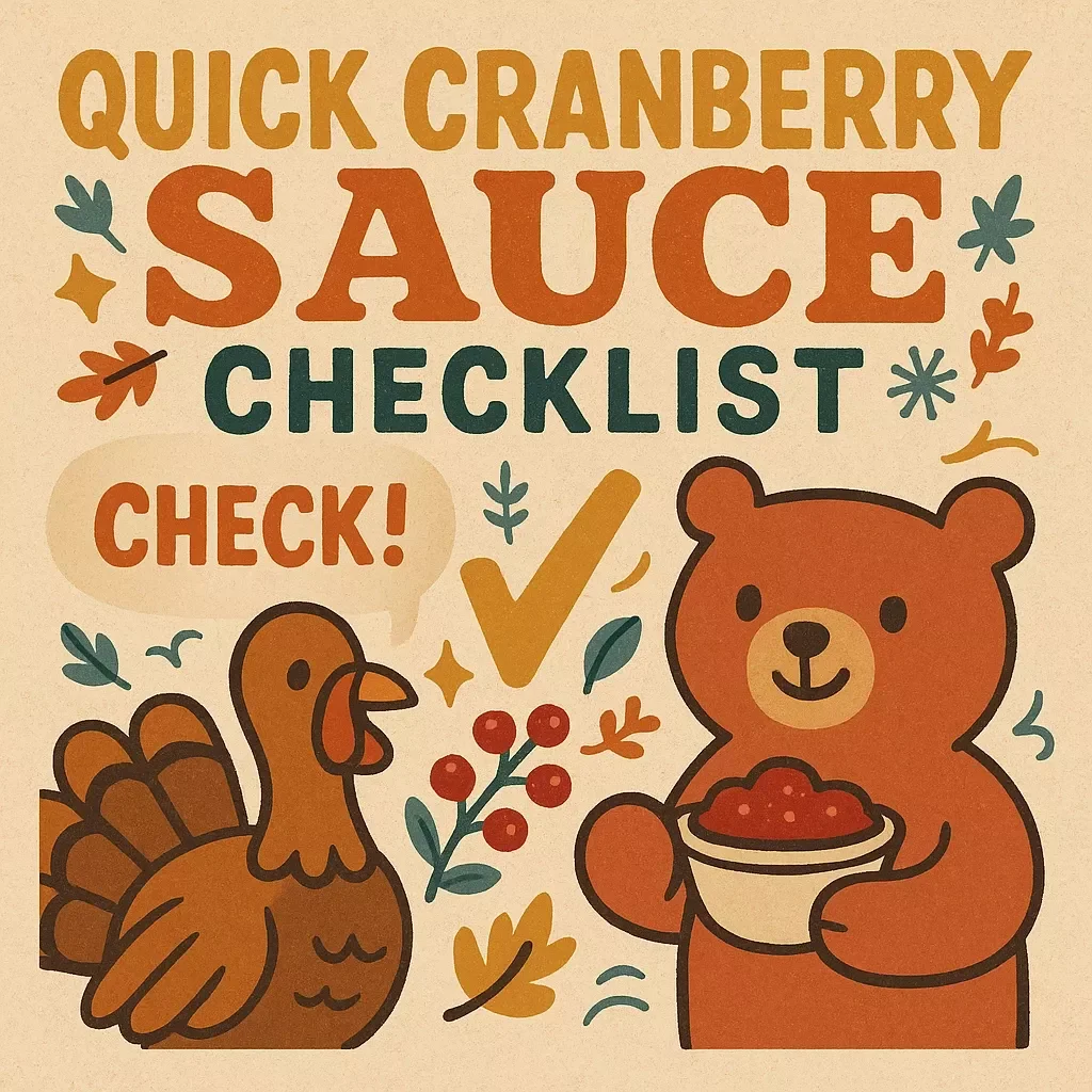 Quick Cranberry Sauce Checklist | Instant Download | Holiday Cooking Guide | Quick Cranberry Sauce Recipe Made Simple