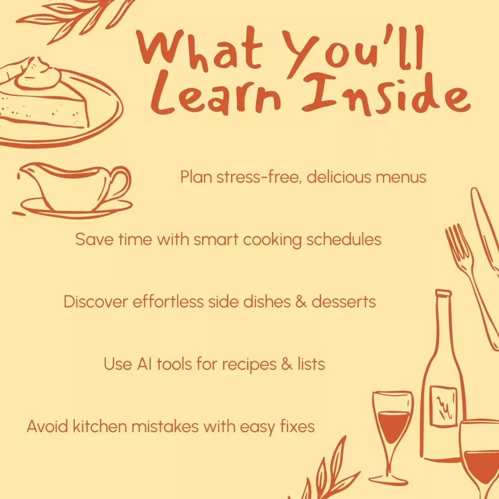 Feast Made Easy | Thanksgiving Menu Planning Guide | How to Plan a Simple Thanksgiving Menu | AI Recipe & Cooking Assistant | Printable Digital Download