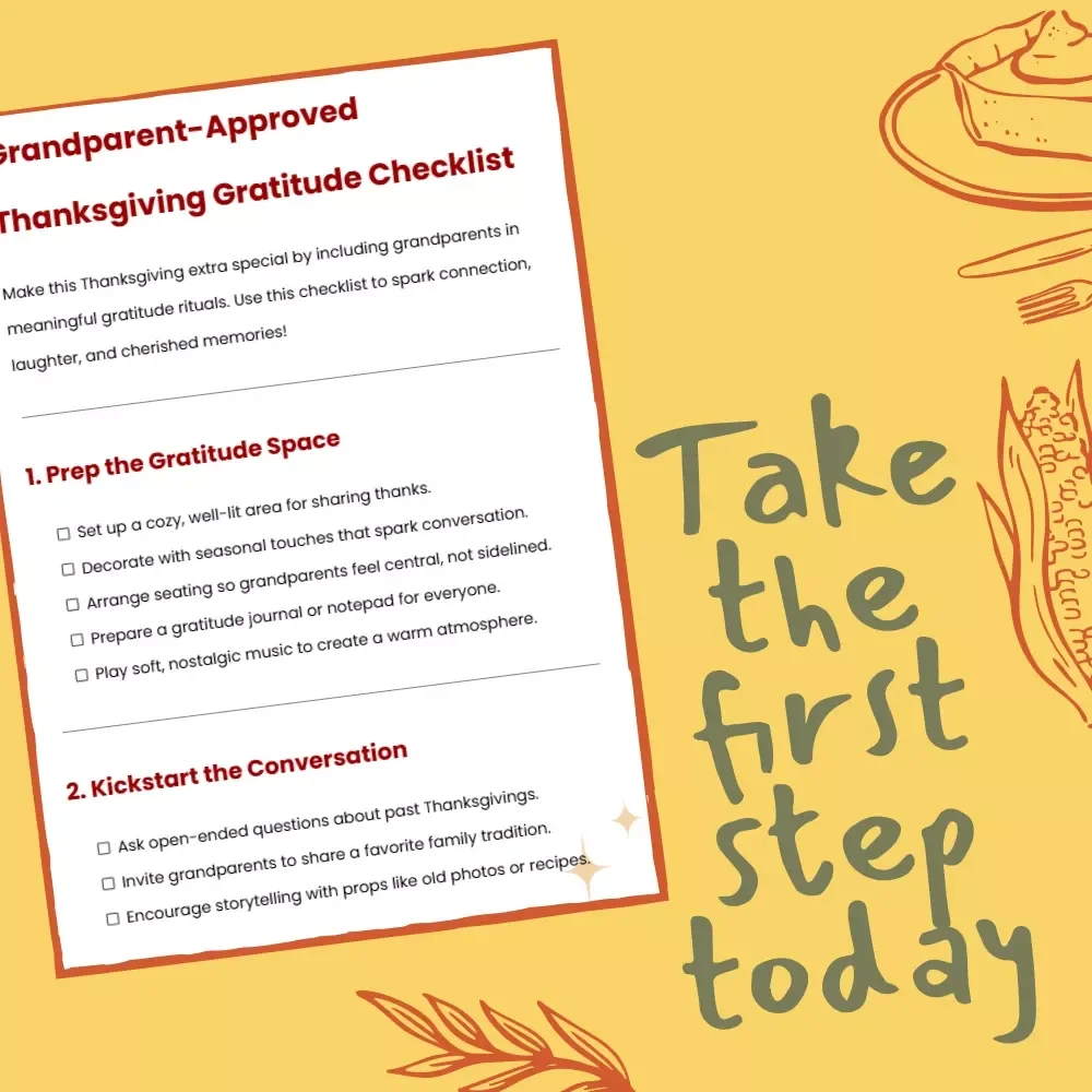Grandparent-Approved Thanksgiving Gratitude Checklist | Printable Family Gratitude Guide | How to Include Grandparents in Thanksgiving Gratitude Rituals | Cozy Holiday Digital Download