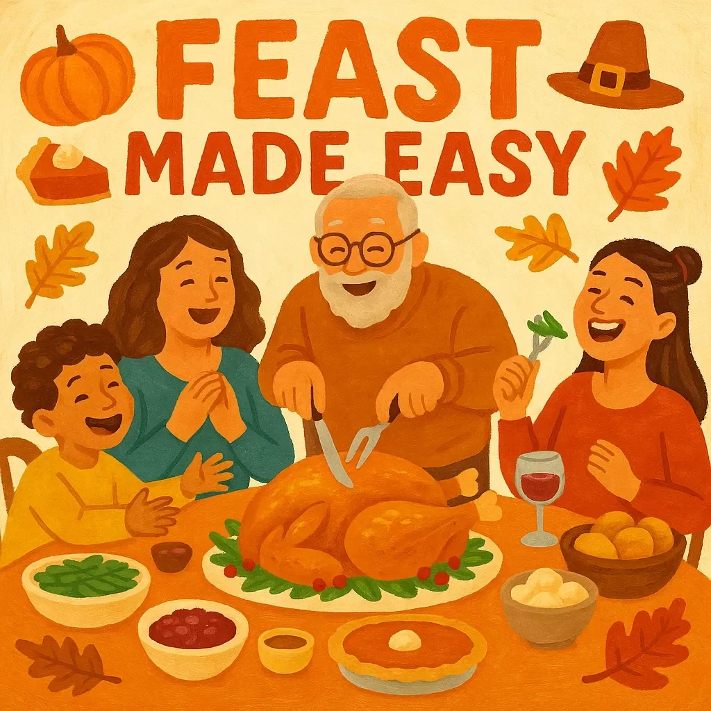 Feast Made Easy | Thanksgiving Menu Planning Guide | How to Plan a Simple Thanksgiving Menu | AI Recipe & Cooking Assistant | Printable Digital Download
