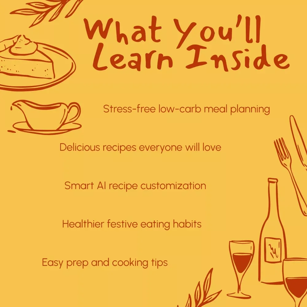 A Guilt-Free Feast: Low-Carb Thanksgiving Made Easy | Low-Carb Thanksgiving Menu Ideas, Holiday Meal Guide, Digital Download