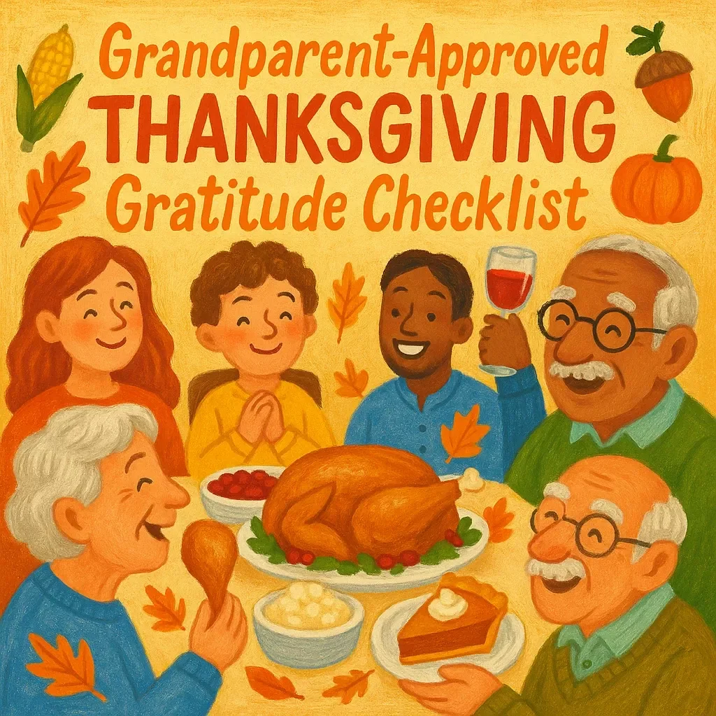 Grandparent-Approved Thanksgiving Gratitude Checklist | Printable Family Gratitude Guide | How to Include Grandparents in Thanksgiving Gratitude Rituals | Cozy Holiday Digital Download