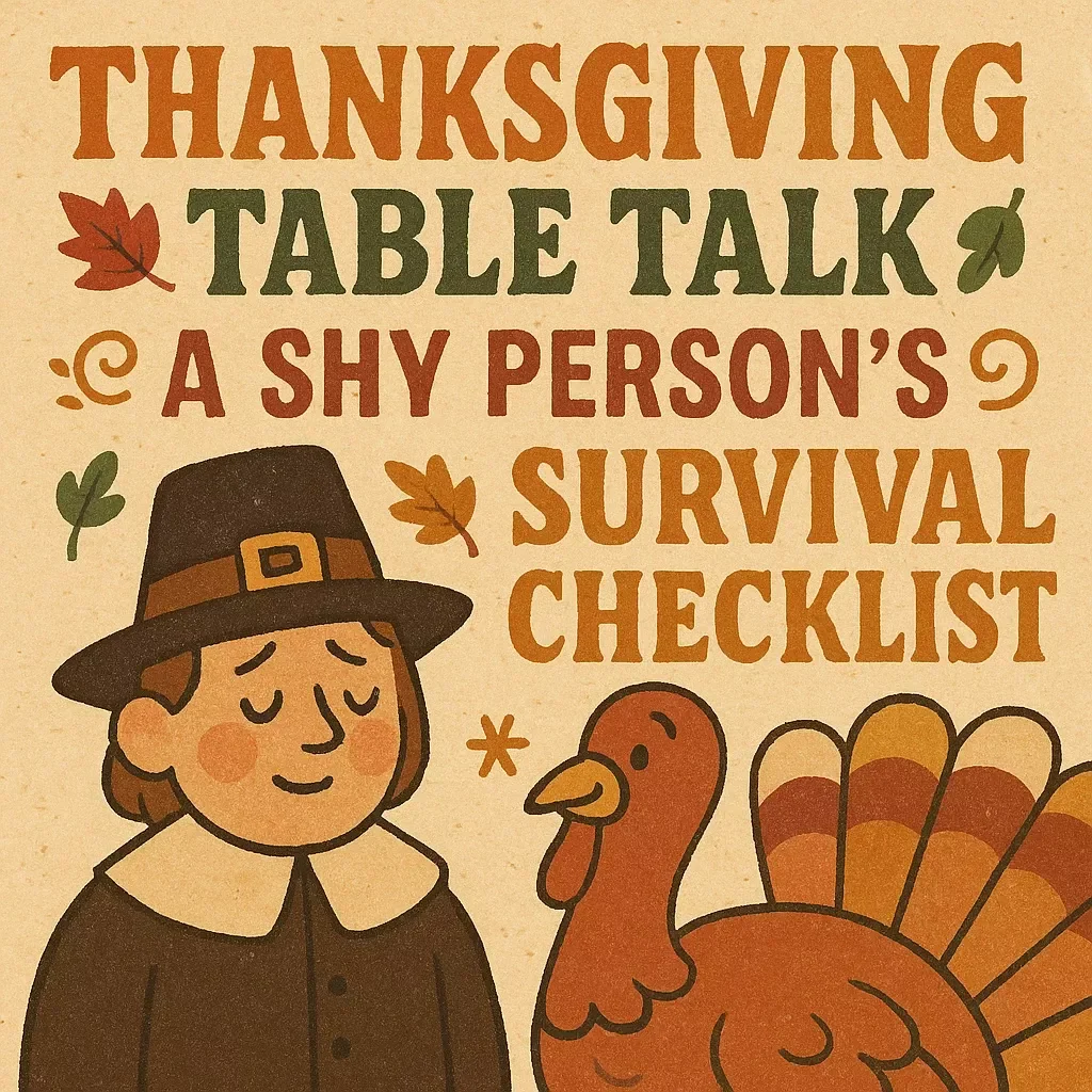 Thanksgiving Table Talk: A Shy Person’s Survival Checklist | What to Say if You’re Shy at Thanksgiving Dinner | Digital Download Checklist