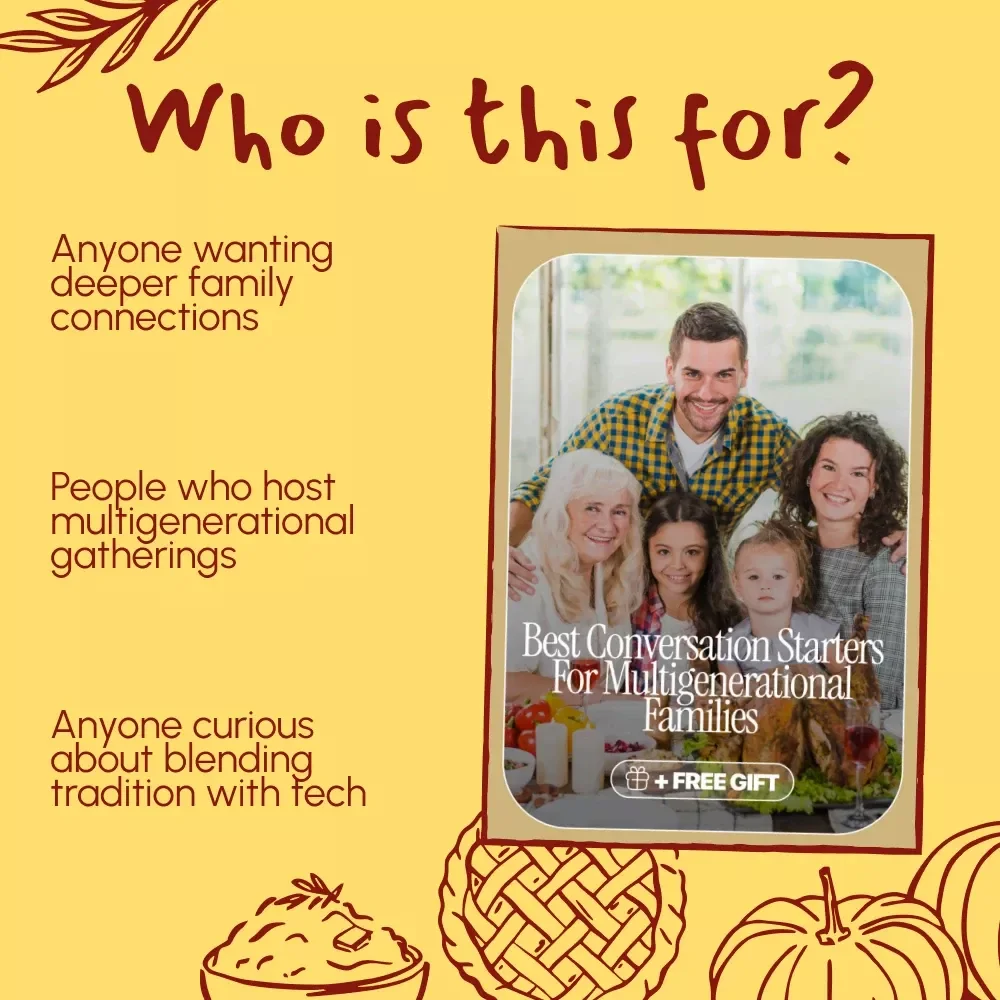 Best Conversation Starters for Multigenerational Families | Printable Digital Guide for Family Gatherings, Meaningful Conversations & Connection Across Generations
