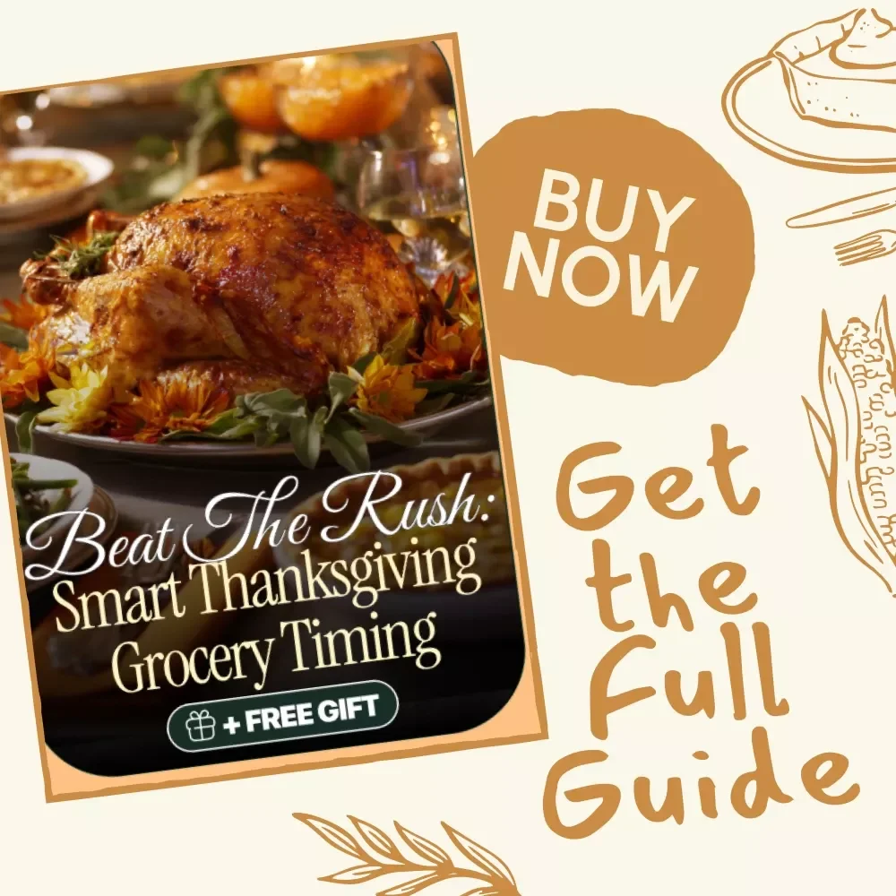 Beat the Rush: Smart Thanksgiving Grocery Timing | Holiday Meal Planning Guide | Stress-Free Thanksgiving Checklist | Thanksgiving Shopping Timeline eBook | Digital Download for Organized Hosts