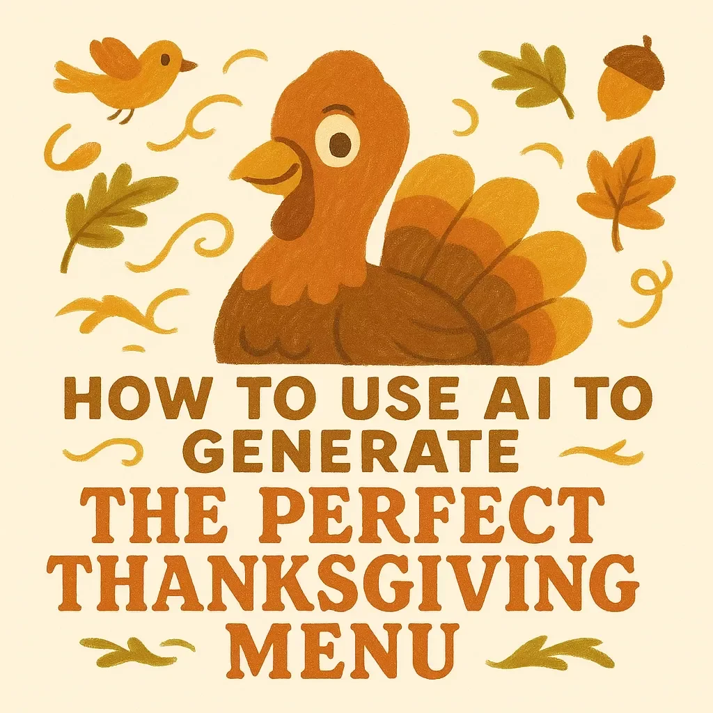 How to Use AI to Generate the Perfect Thanksgiving Menu | Digital Download Guide for Stress-Free Holiday Planning, AI Meal Planner, Thanksgiving eBook, Menu Checklist, Time-Saving AI Tools