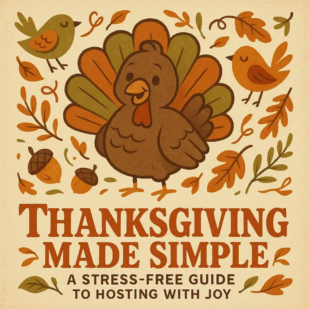 Thanksgiving Made Simple: A Stress-Free Guide to Hosting with Joy | Digital Download eBook & Checklist for How to Plan Thanksgiving with Minimal Stress