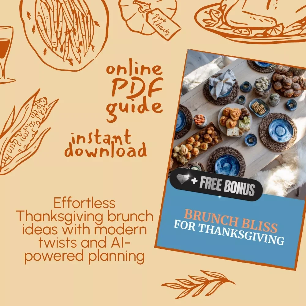 Brunch Bliss for Thanksgiving | Ultimate Digital Guide for What to Serve at Thanksgiving Brunch | Easy, Creative & AI-Powered Brunch Menu Ideas