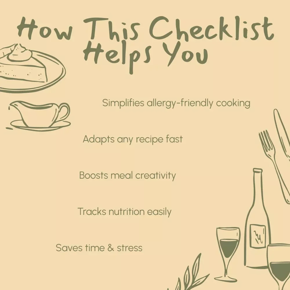AI-Powered Recipe Makeover Checklist: Allergy & Diet Edition | Digital Download | How to Use AI to Adjust Recipes for Allergies or Diets | eBook & Printable Guide