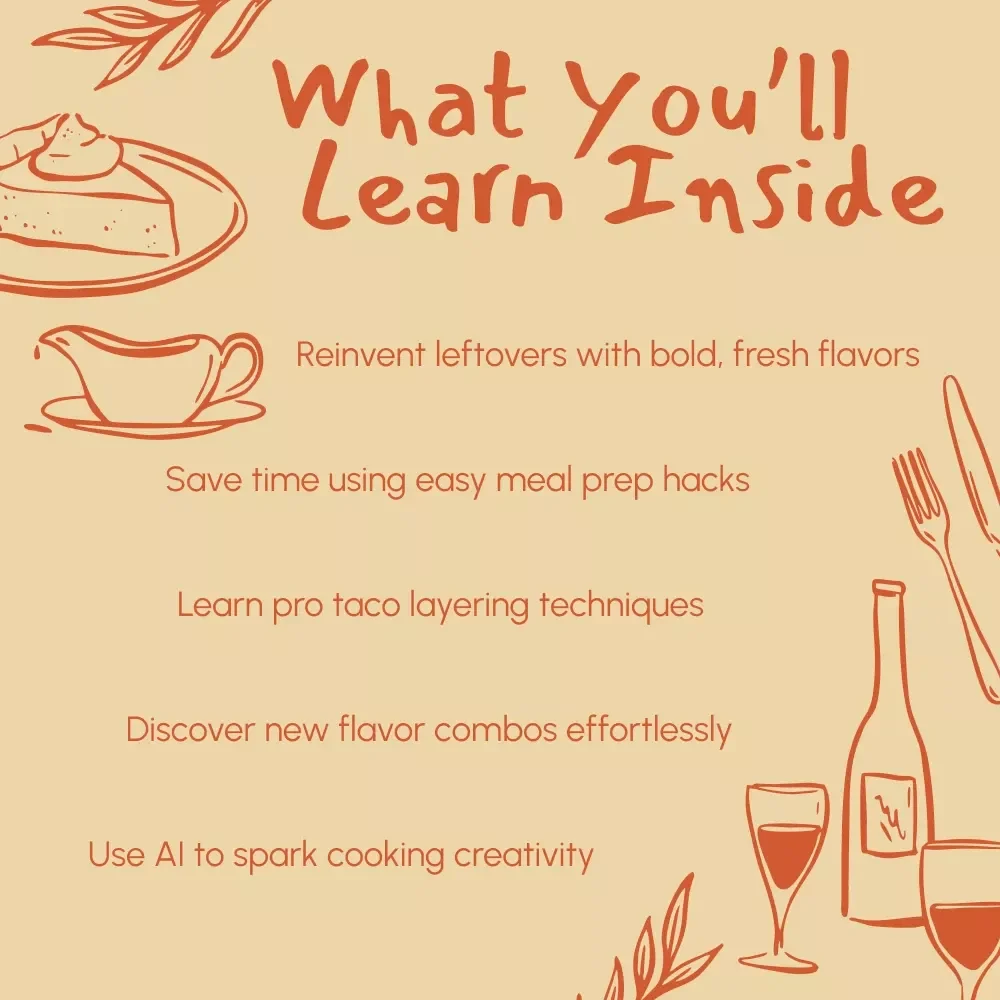 Turkey Remix: Delicious Leftover Tacos & Burritos Made Easy | Digital Guide for Creative Home Cooks | How to Make Leftover Turkey Tacos or Burritos Step-by-Step