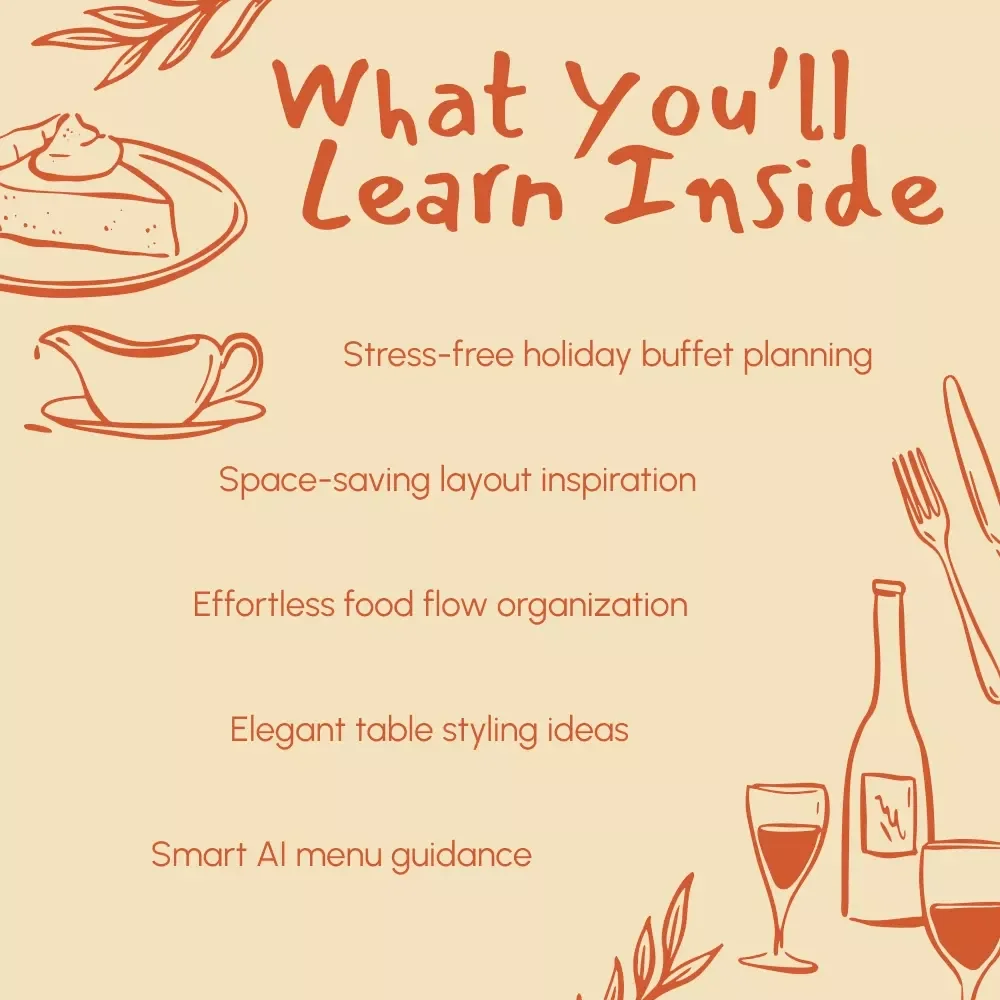 Expert Tips for a Stunning Thanksgiving Buffet Setup | Thanksgiving Buffet Guide | Holiday Hosting Decor Ideas | AI Buffet Planning & Table Styling eBook | Digital Download