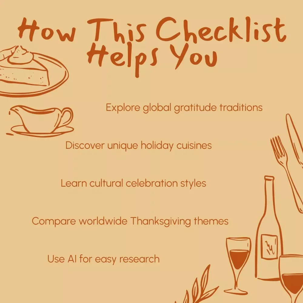 Thanksgiving Explorer: Do Other Countries Celebrate? | Global Thanksgiving Checklist | Cultural Gratitude Traditions Around the World | Digital Download