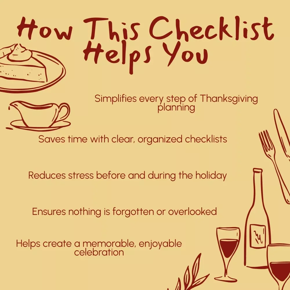 Checklist for Planning Thanksgiving for 20 | Printable Thanksgiving Planner | Holiday Dinner Party Guide | Digital Download for Thanksgiving Menu & Prep Timeline