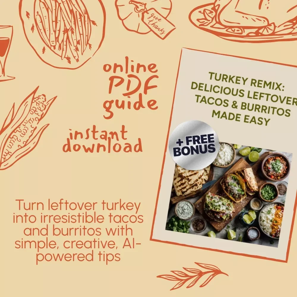 Turkey Remix: Delicious Leftover Tacos & Burritos Made Easy | Digital Guide for Creative Home Cooks | How to Make Leftover Turkey Tacos or Burritos Step-by-Step