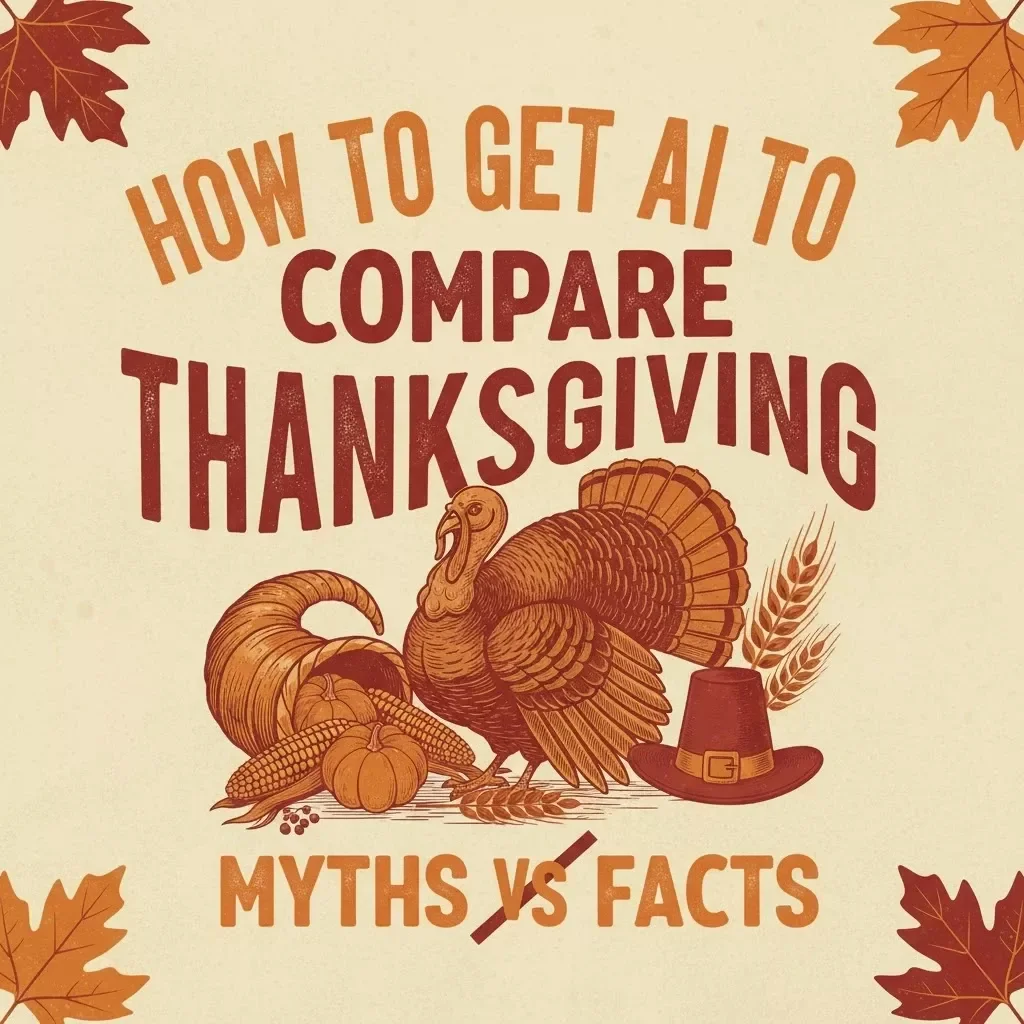 How To Get AI To Compare Thanksgiving Myths Vs Facts | Printable AI Checklist | Digital Download Research Guide for History & Education Projects | How to Get AI to Compare Thanksgiving Myths Vs Facts Step-by-Step Tutorial