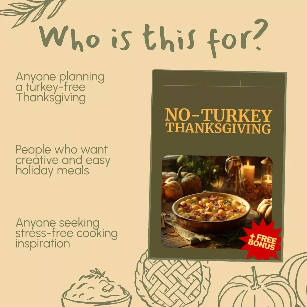 No-Turkey Thanksgiving | Guide for What to Cook for Thanksgiving If You Don’t Like Turkey | Delicious Main Course Alternatives, Sides & AI Prompts for a Stress-Free Holiday Meal