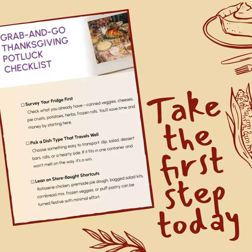 Grab-and-Go Thanksgiving Potluck Checklist - Easy Digital Download for Effortless Holiday Gatherings