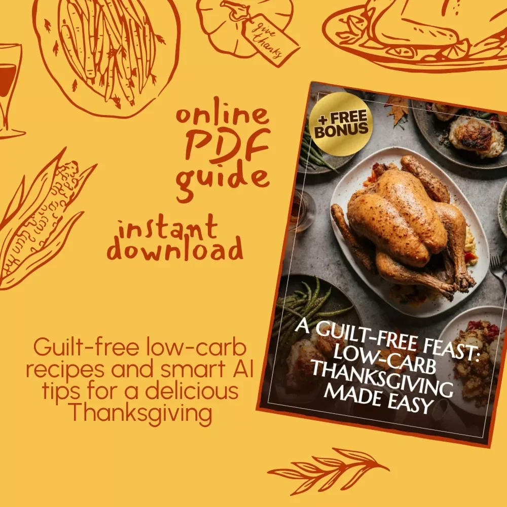 A Guilt-Free Feast: Low-Carb Thanksgiving Made Easy | Low-Carb Thanksgiving Menu Ideas, Holiday Meal Guide, Digital Download