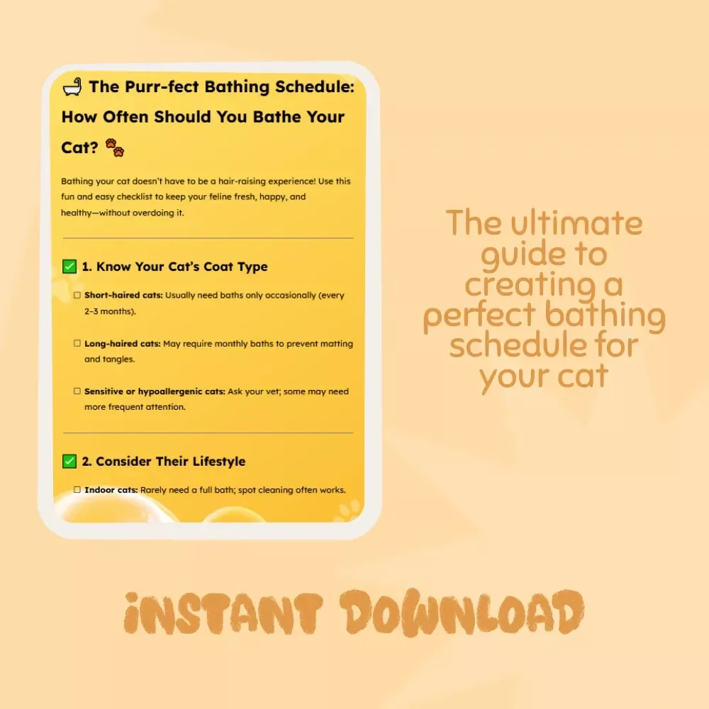 The Purr-fect Bathing Schedule: How Often Should You Bathe Your Cat – Essential Cat Bathing Guide & Checklist
