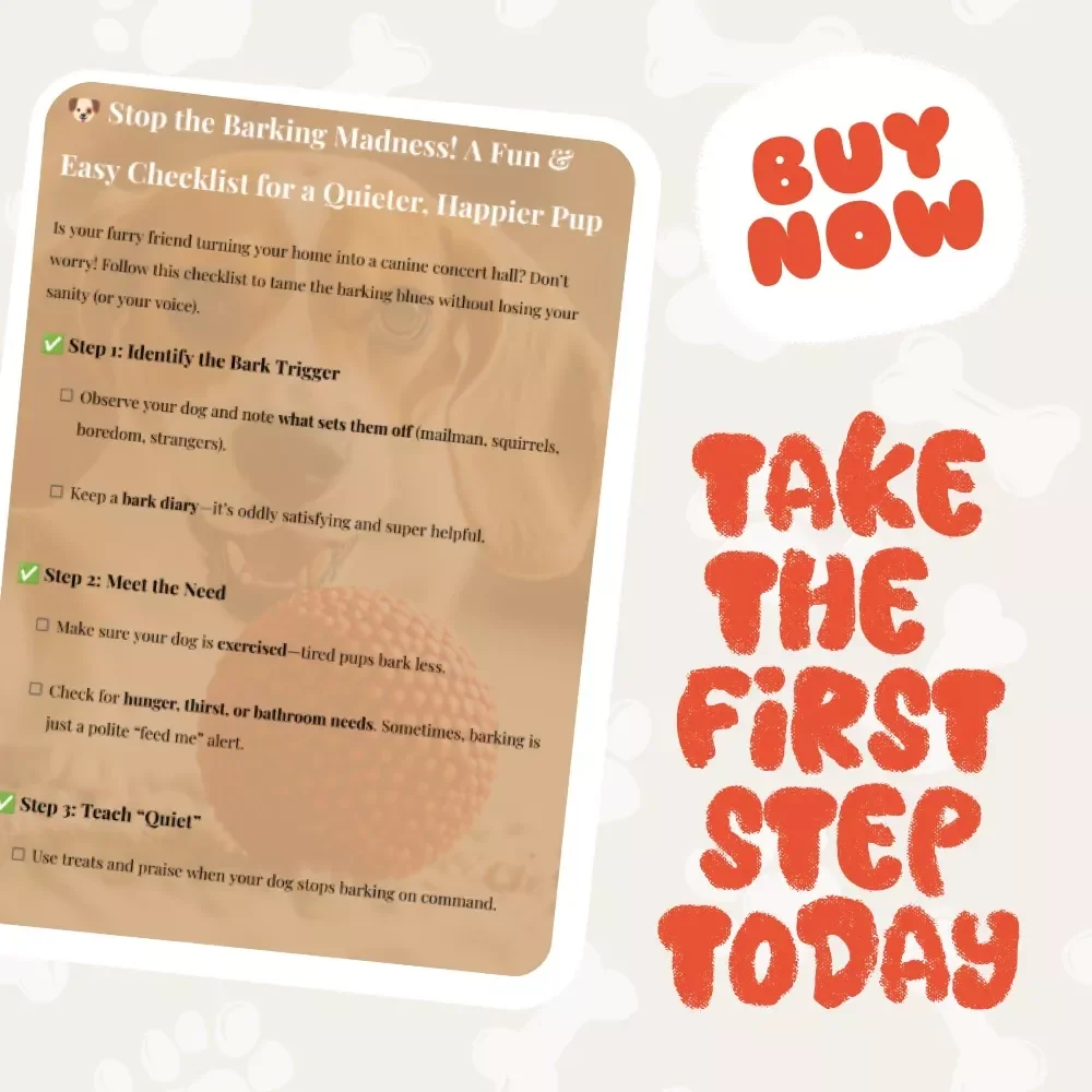 Stop the Barking Madness! A Fun & Easy Checklist for a Quieter, Happier Pup | Dog Training Digital Guide, eBook, Printable Checklist