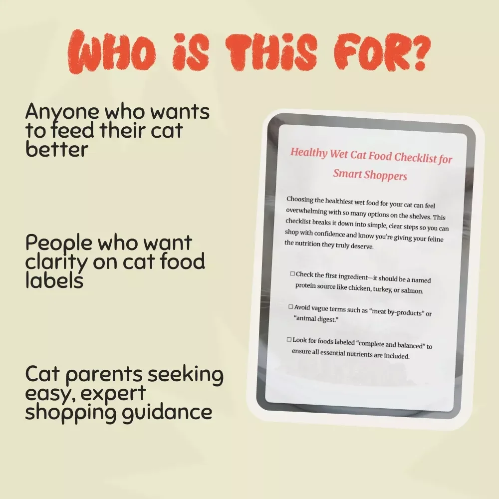 Healthy Wet Cat Food Checklist for Smart Shoppers | Printable Guide for Cat Parents | Digital Download | How to Choose the Healthiest Wet Cat Food