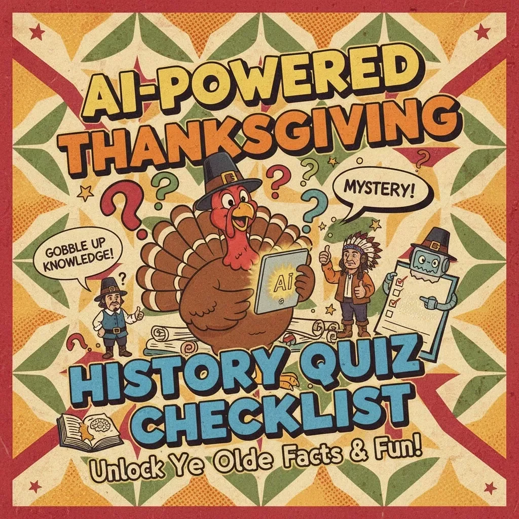 AI-Powered Thanksgiving History Quiz Checklist | How to Use AI to Make a Thanksgiving History Quiz | Digital Download eBook & Guide for Teachers, Creators & History Lovers
