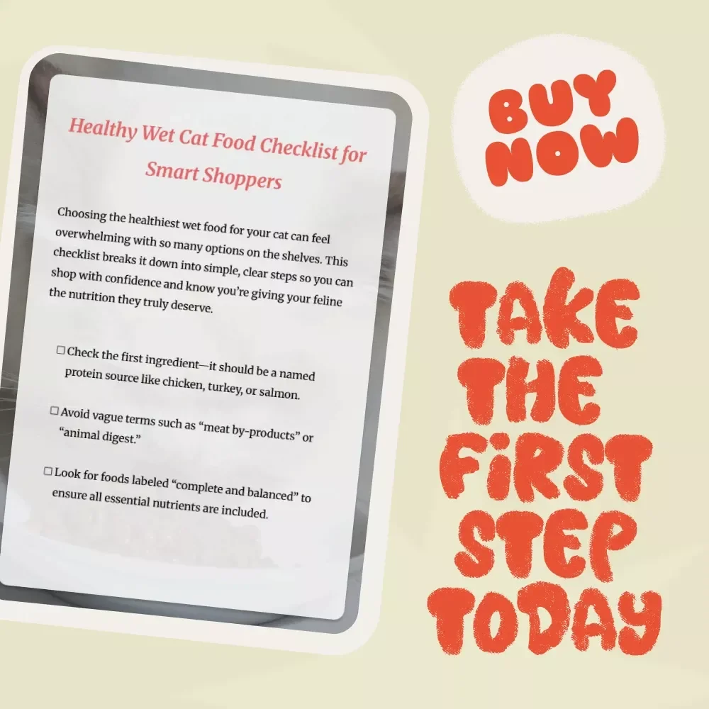 Healthy Wet Cat Food Checklist for Smart Shoppers | Printable Guide for Cat Parents | Digital Download | How to Choose the Healthiest Wet Cat Food