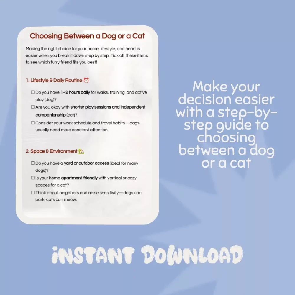 Choosing Between a Dog or a Cat - The Ultimate Pet Checklist for Your Perfect Match
