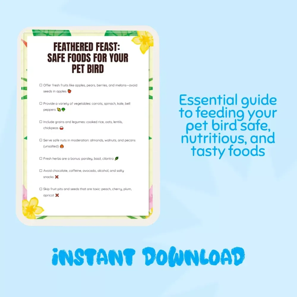 Feathered Feast: Safe Foods for Your Pet Bird – Ultimate Checklist for Bird Owners