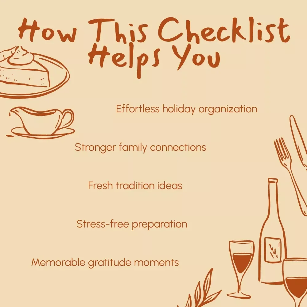 Thanksgiving Traditions Made Simple Checklist | Family Thanksgiving Guide | How to Incorporate Family Traditions in Thanksgiving