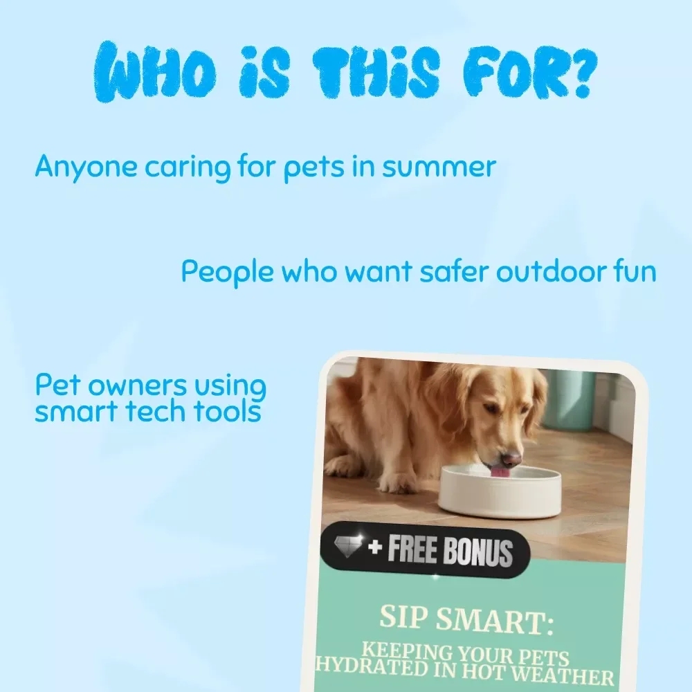 Sip Smart: Keeping Your Pets Hydrated in Hot Weather | Digital Pet Care Guide for Summer | Tips for Keeping Pets Hydrated in Hot Weather | eBook & Printable Pet Owner Resource