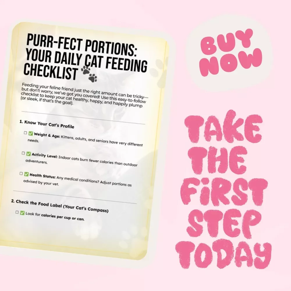 Purr-fect Portions: Your Daily Cat Feeding Checklist 🐾 | Cat Feeding Guide | Printable Cat Care Planner | Cat Nutrition eBook | Digital Download for Cat Owners