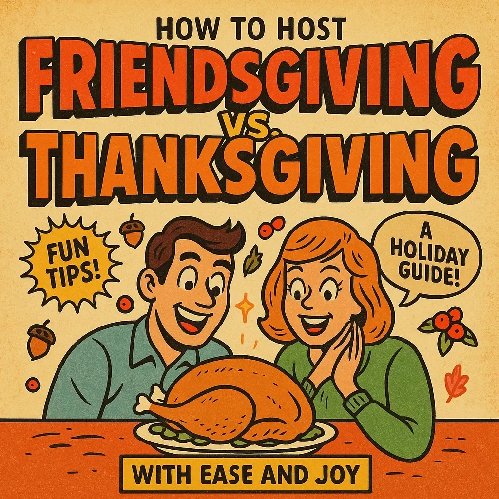 How to Host Friendsgiving vs Thanksgiving with Ease and Joy | Holiday Hosting eBook | Digital Download Guide for Stress-Free Entertaining, AI Menu Planning, and Budget-Friendly Gatherings
