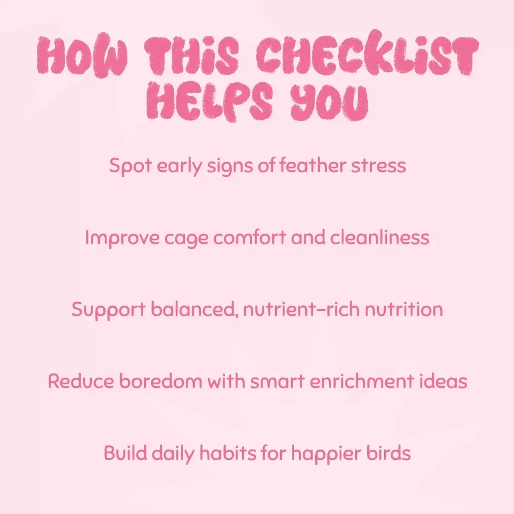 Feather Rescue: Your Bird’s Self-Care Checklist | Digital Guide for Pet Owners | Why Does My Bird Pluck Its Feathers? Parrot & Cockatiel Care Printable